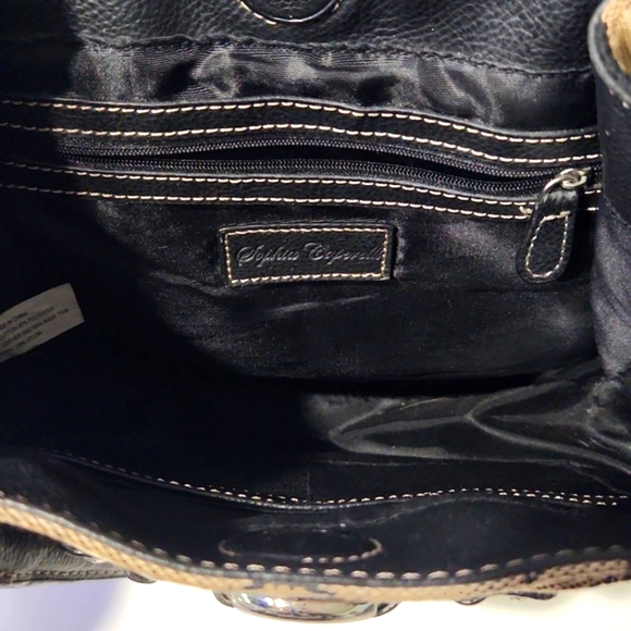 Sophia Caperelli Signature Fabric Leather Trim Shoulder Bag - Picture 10 of 16